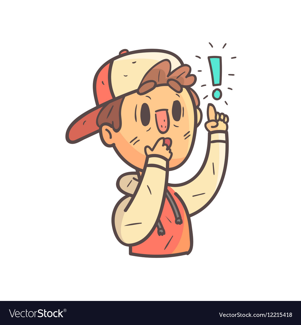 remembering-something-important-boy-in-cap-and-vector-image