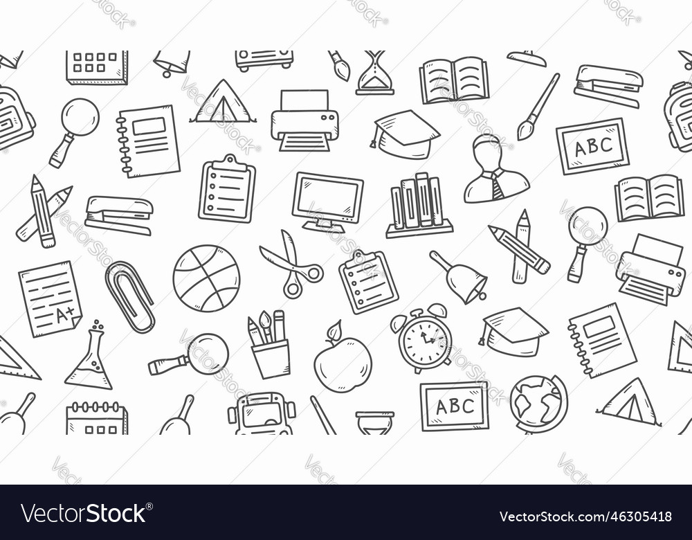 School pattern Royalty Free Vector Image - VectorStock