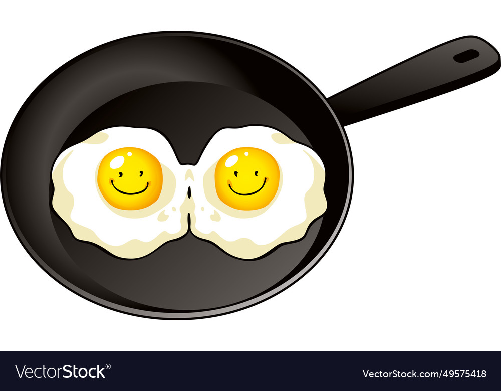 Scrambled eggs from two in a frying pan