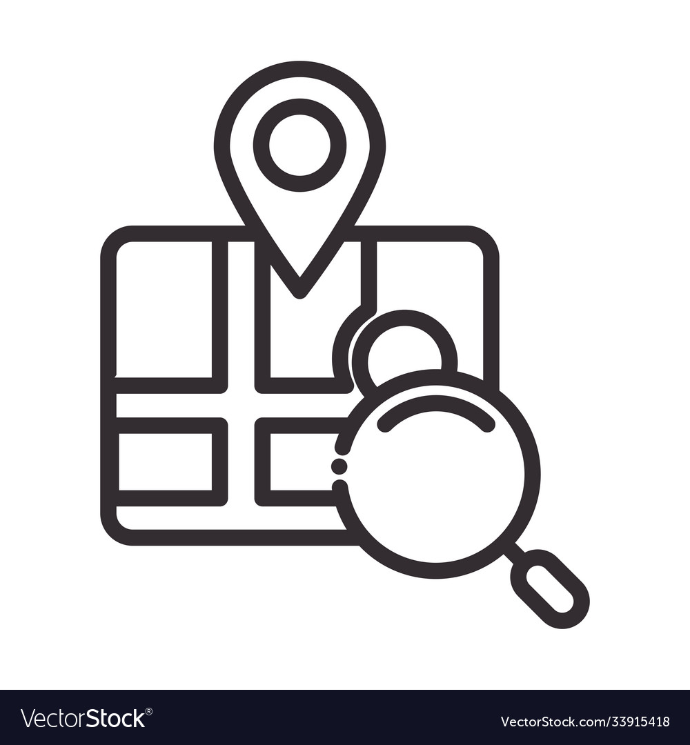Search icon gps navigation pointer magnifier