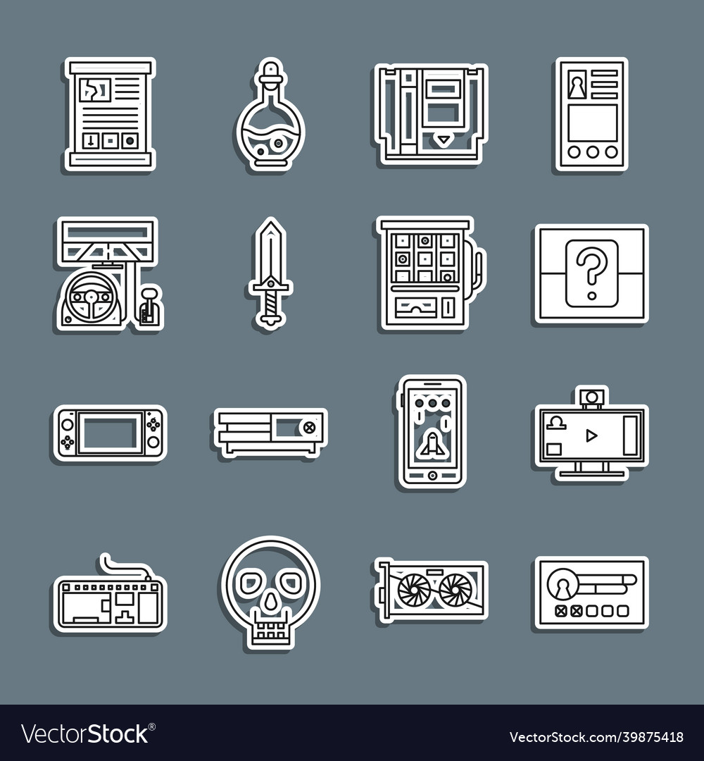 Set line create account screen live streaming vector image Set line create account screen live streaming