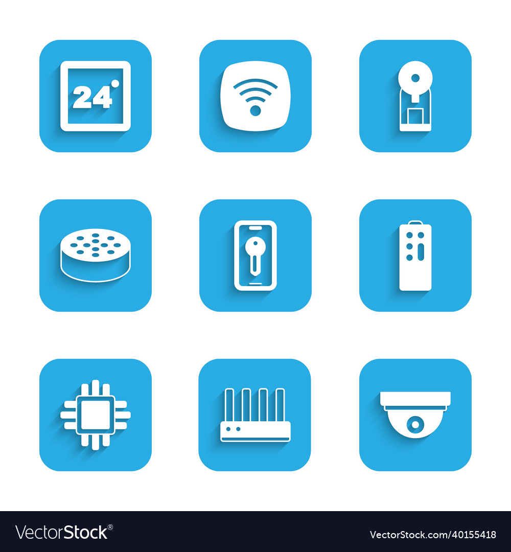 Set smart key router and wi-fi signal motion vector image Set smart key router and wi-fi signal motion