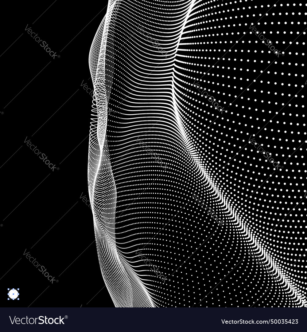 Array with dynamic particles 3d technology style vector image Array with dynamic particles 3d technology style