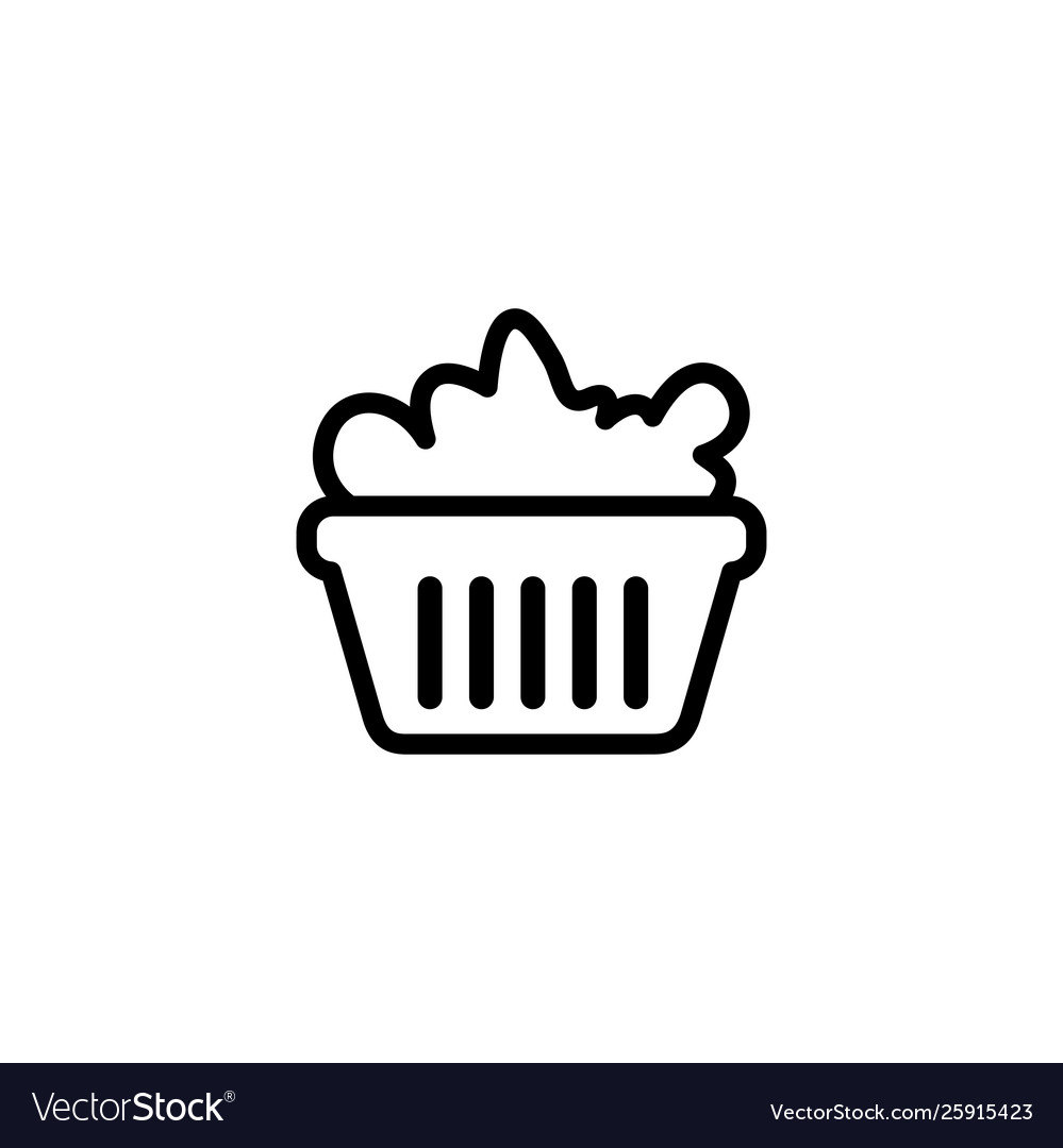 Basket line icon in flat style for apps ui vector image Basket line icon in flat style for apps ui