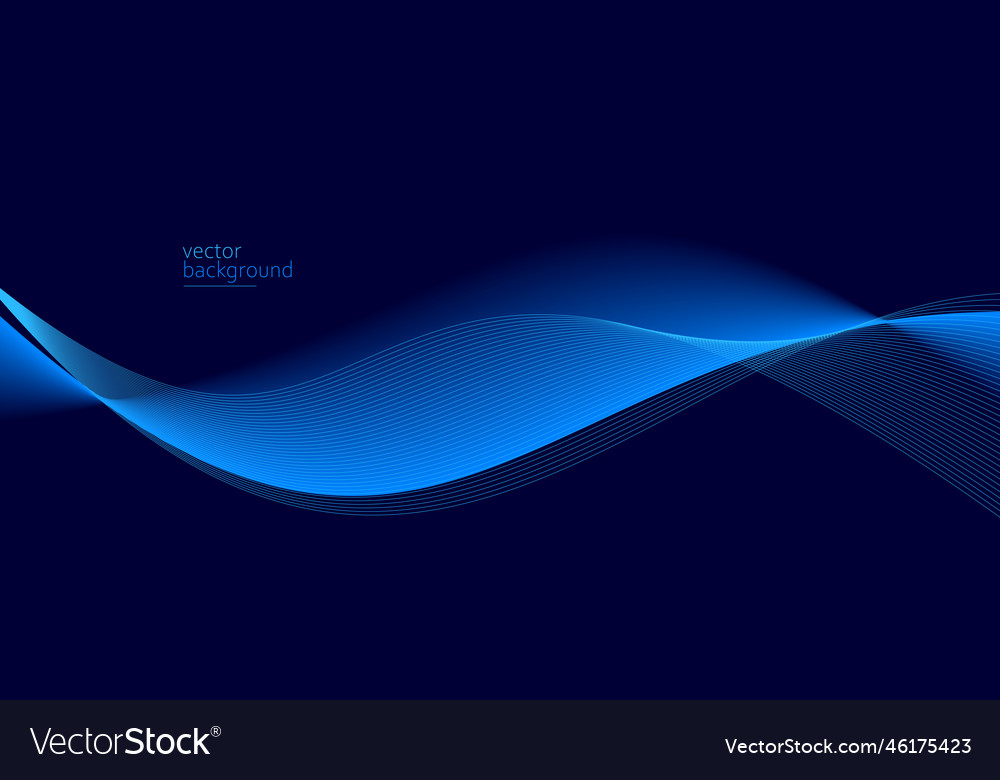 Curve shape flow abstract background in dark blue vector image Curve shape flow abstract background in dark blue