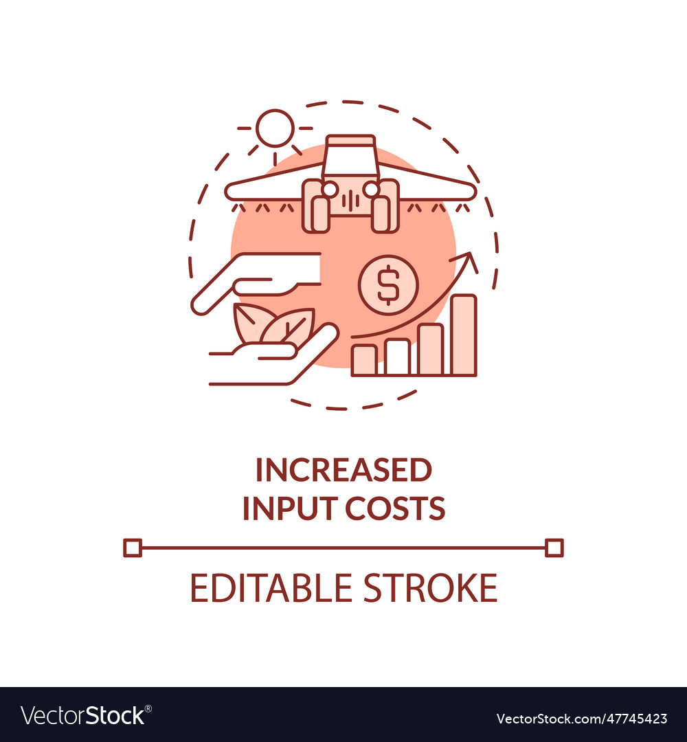 Customizable increased input costs icon vector image Customizable increased input costs icon