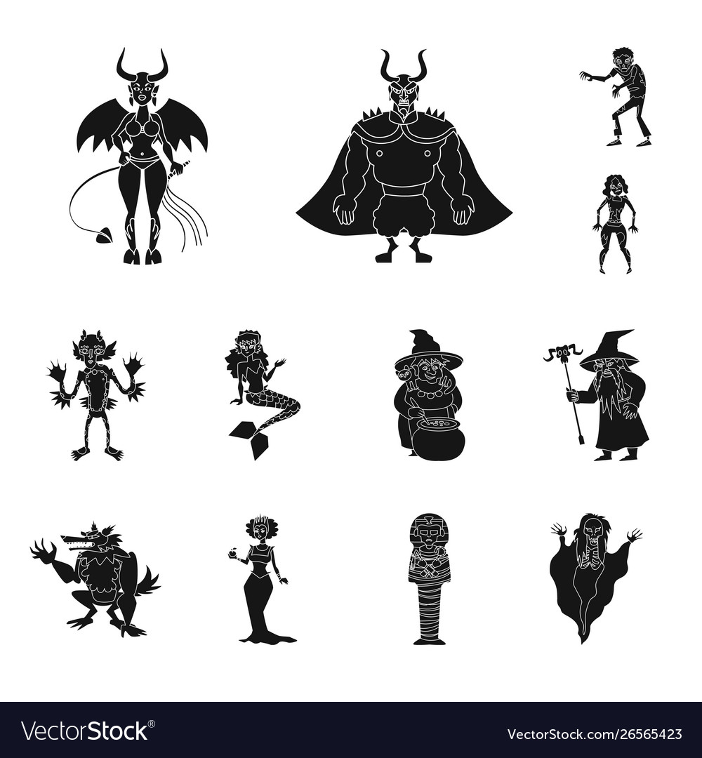 Design creature and devilry symbol set