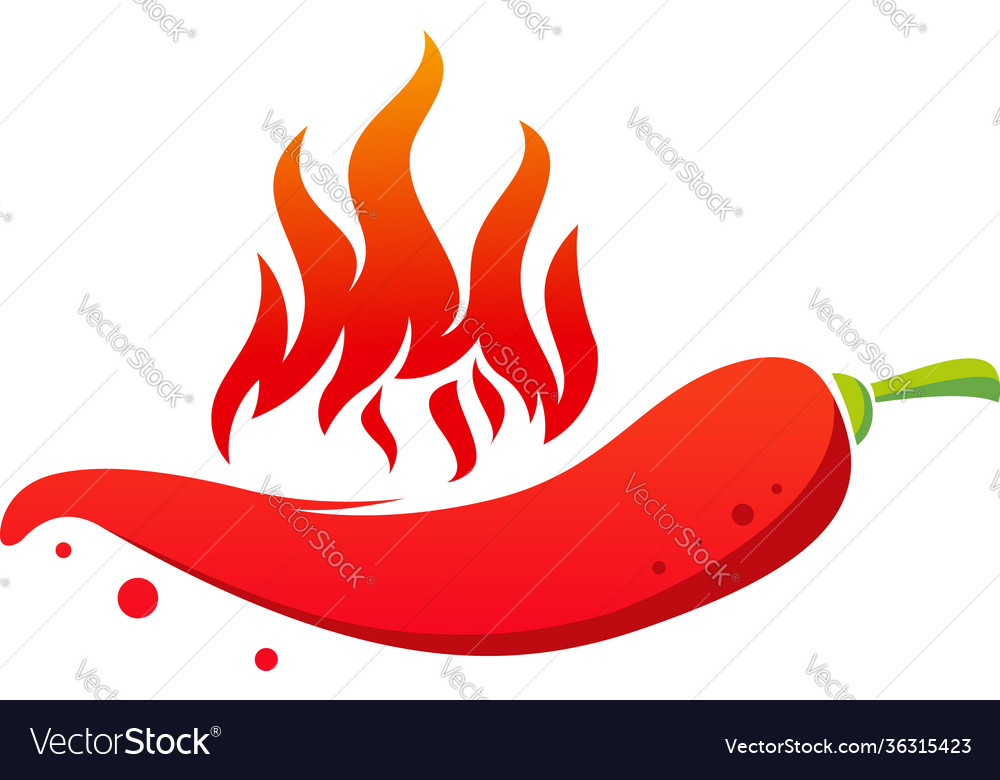 Fire hot chili logo designs concept spicy pepper