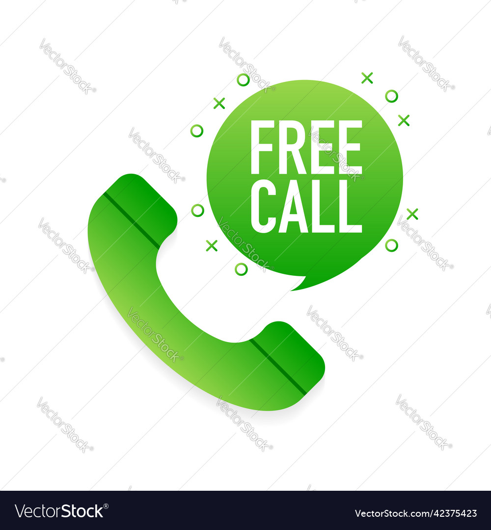 Free call in flat style 3d icon