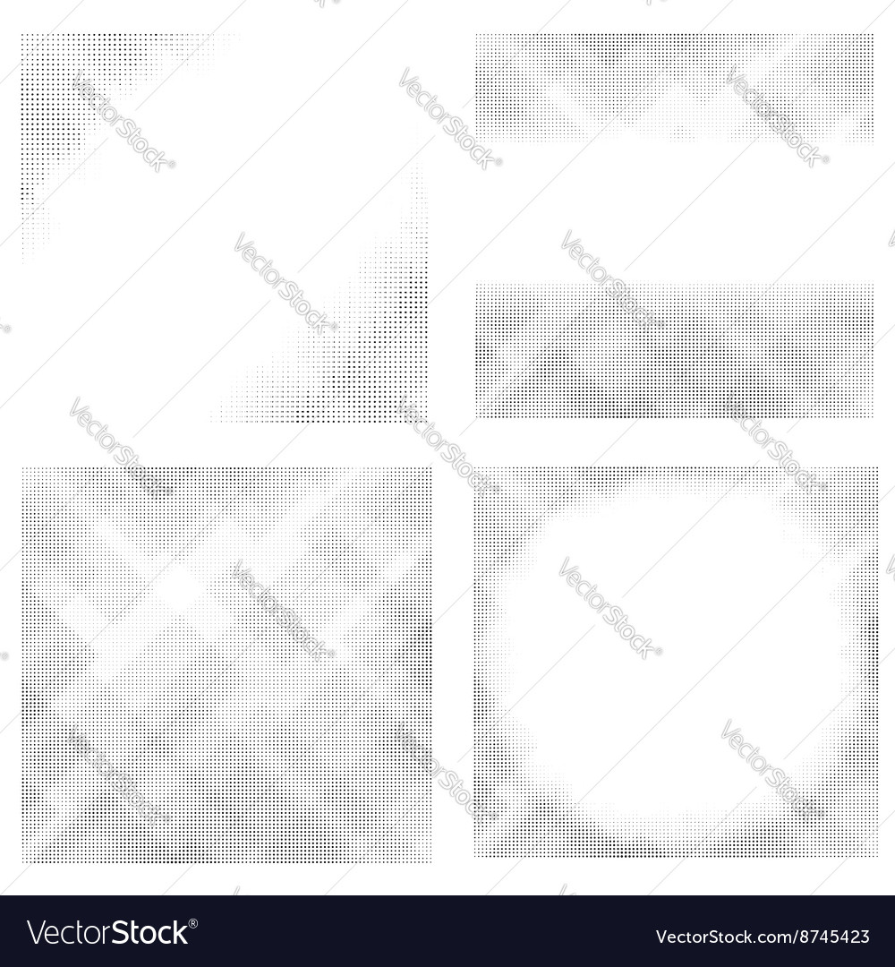 Halftone patterns collection dotted background