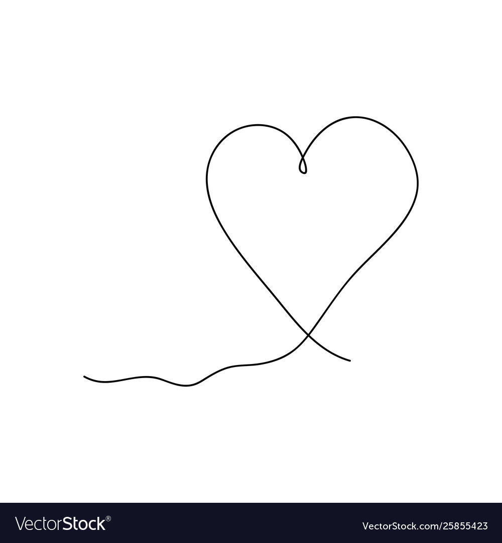 Heart drawing in continuous line