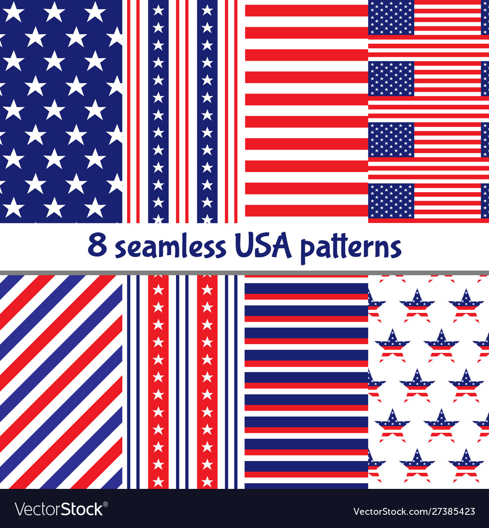 Independence day memorial 4th july set vector image Independence day memorial 4th july set