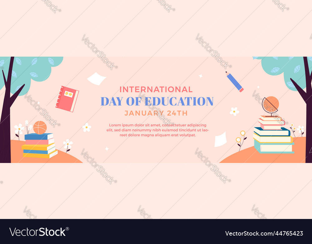 International day of education banner template Vector Image