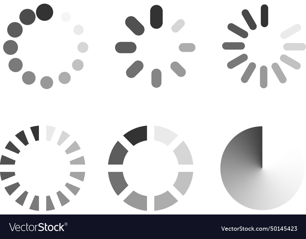 Loading line collection - load symbols Royalty Free Vector