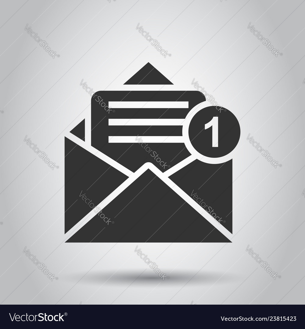 Mail envelope icon in flat style email message vector image Mail envelope icon in flat style email message