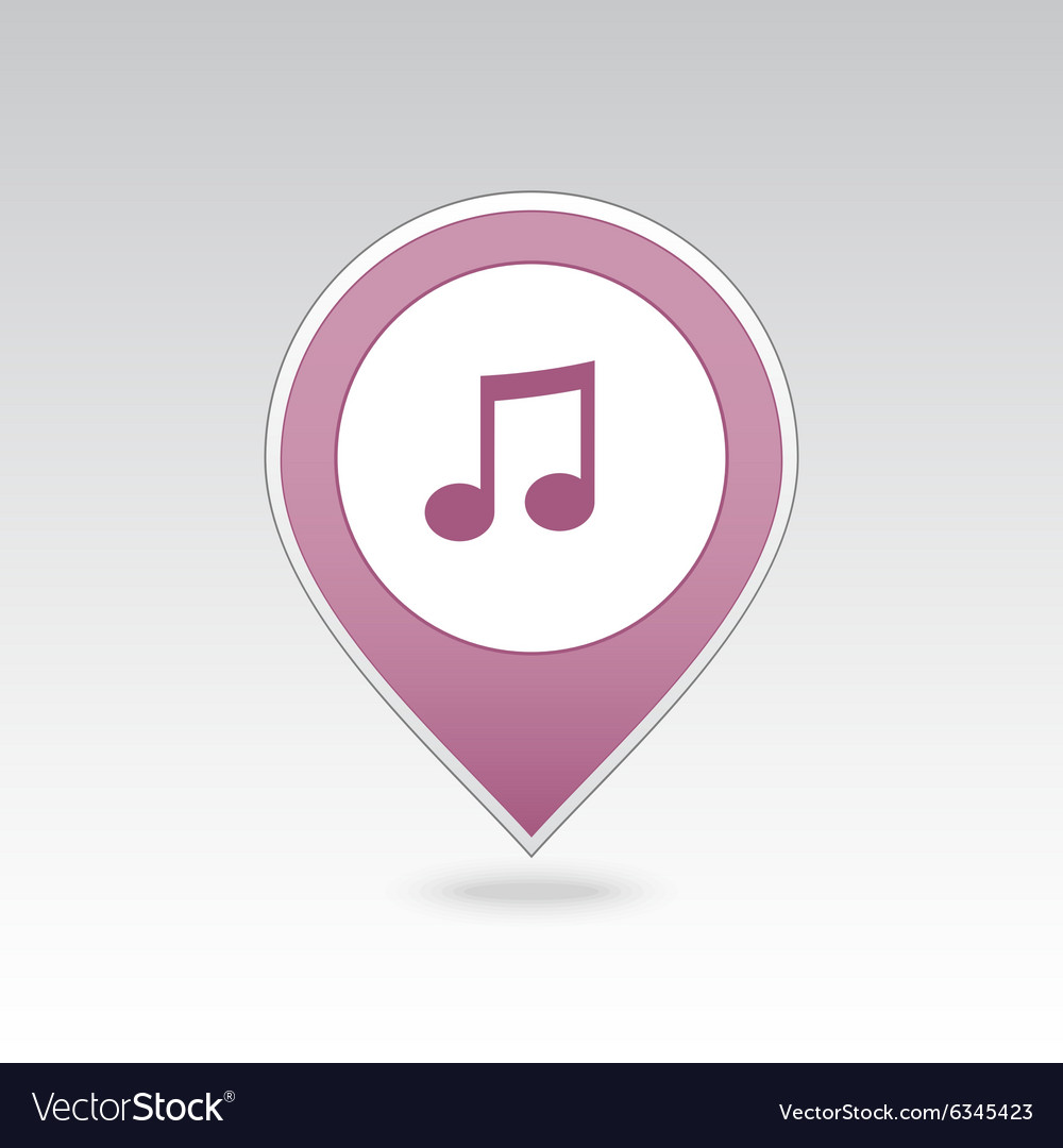 Music note pin map icon pointer markers