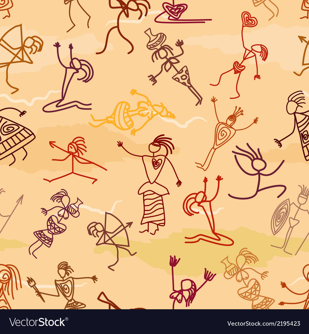 Seamless pattern with the image of people