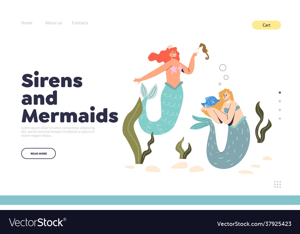 Sirens and mermaids concept landing page