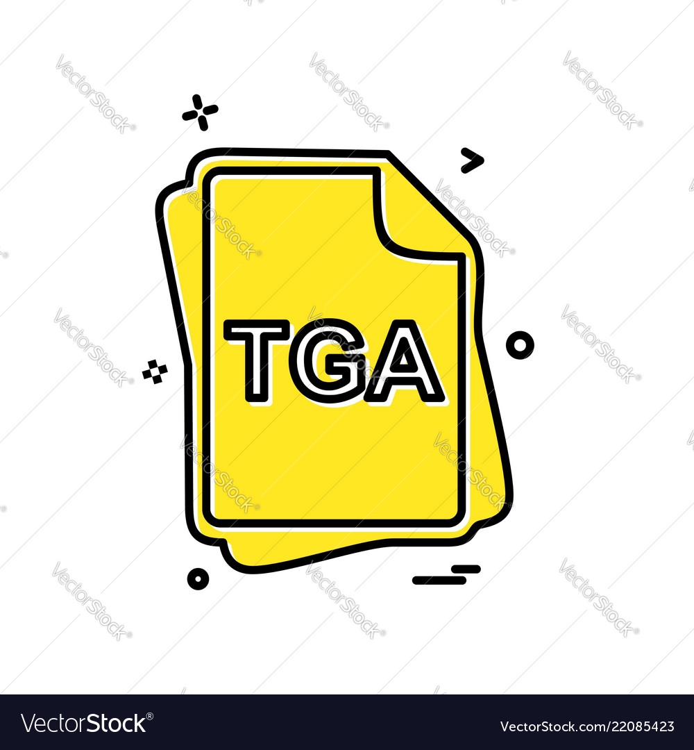 Tga file type icon design vector image Tga file type icon design