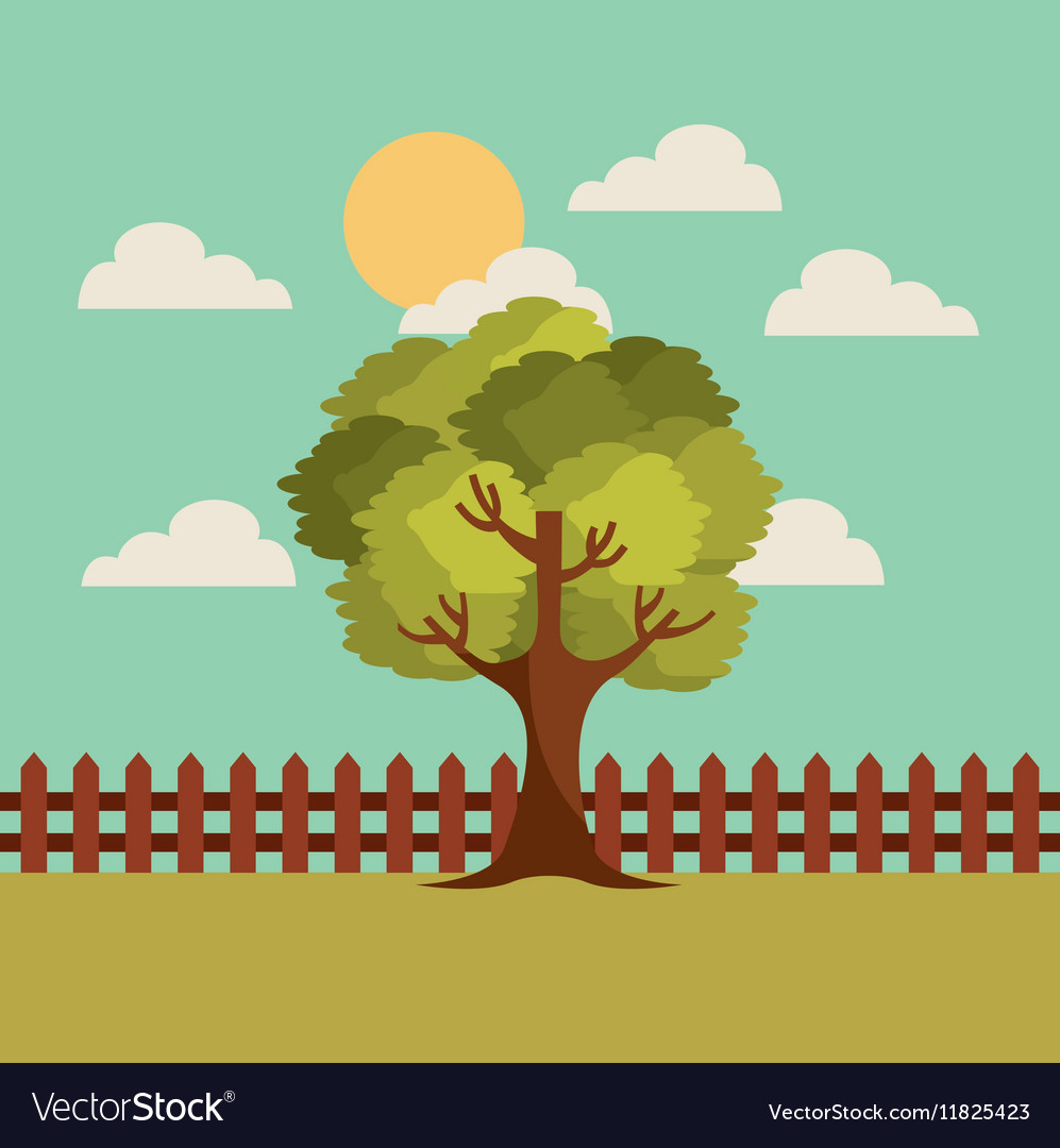 Tree landscape design Royalty Free Vector Image