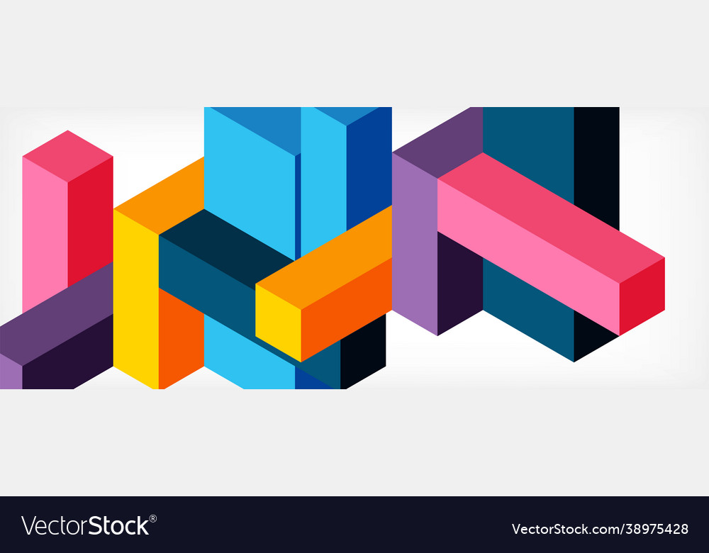 Abstract background 3d cubes cubic elements vector image Abstract background 3d cubes cubic elements