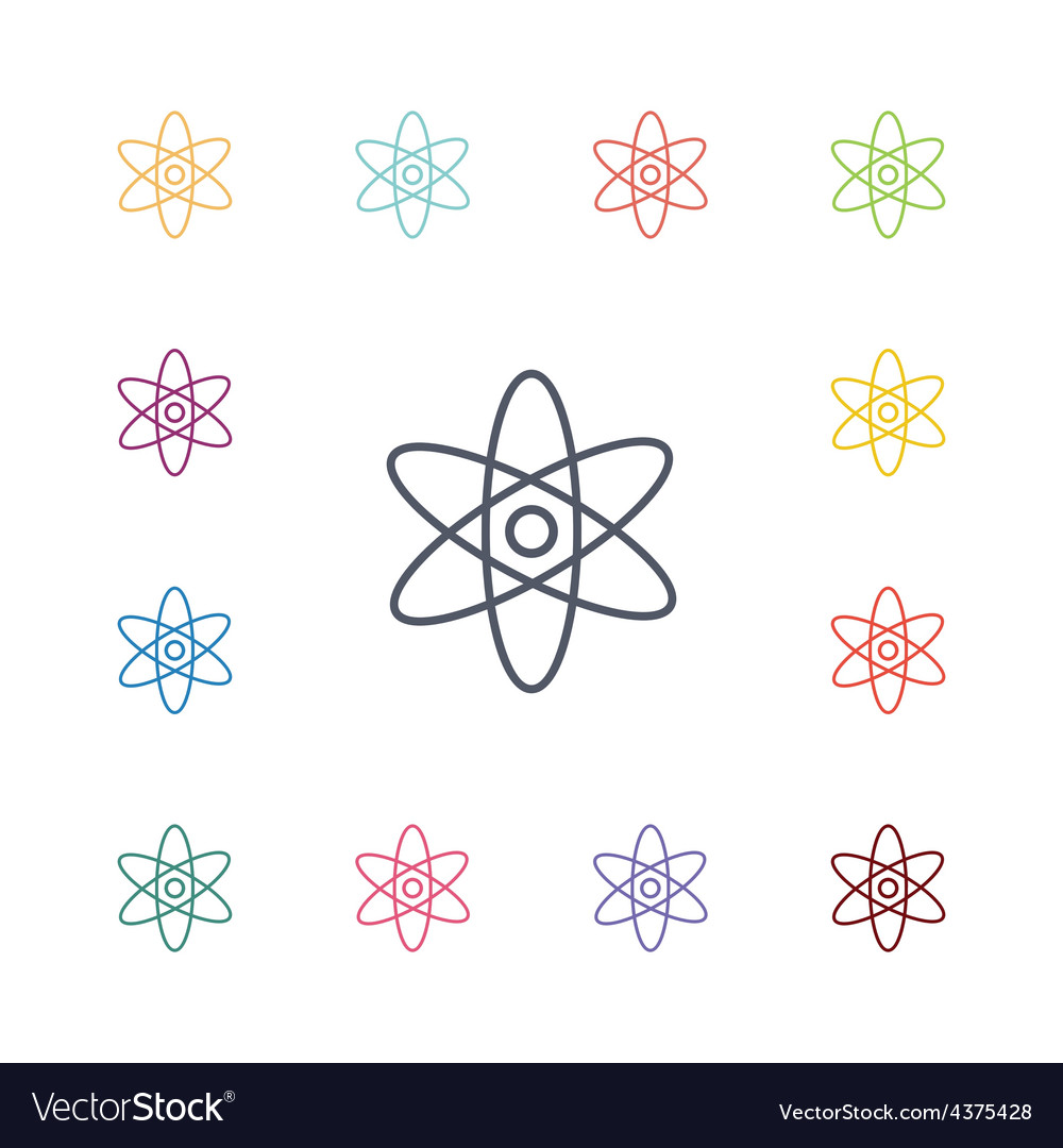 Atom flat icons set