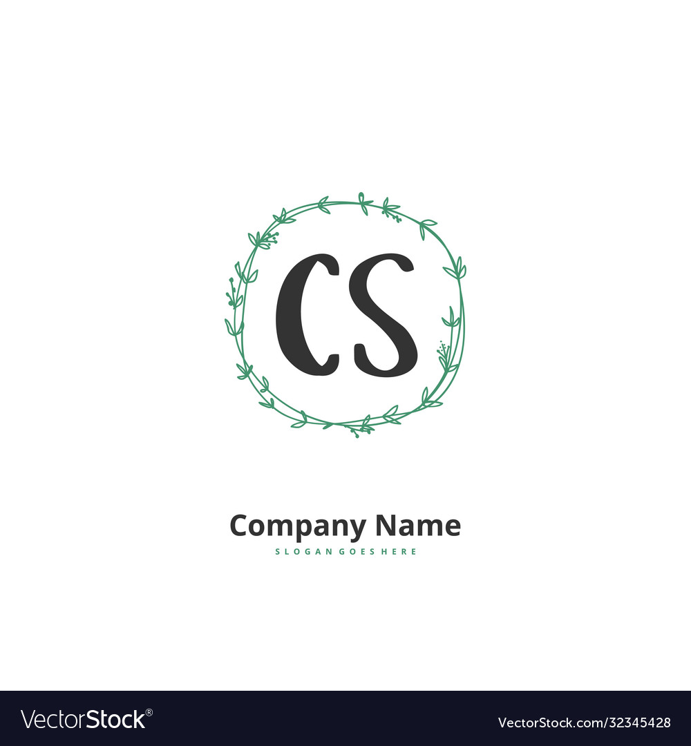 C s cs initial handwriting and signature logo