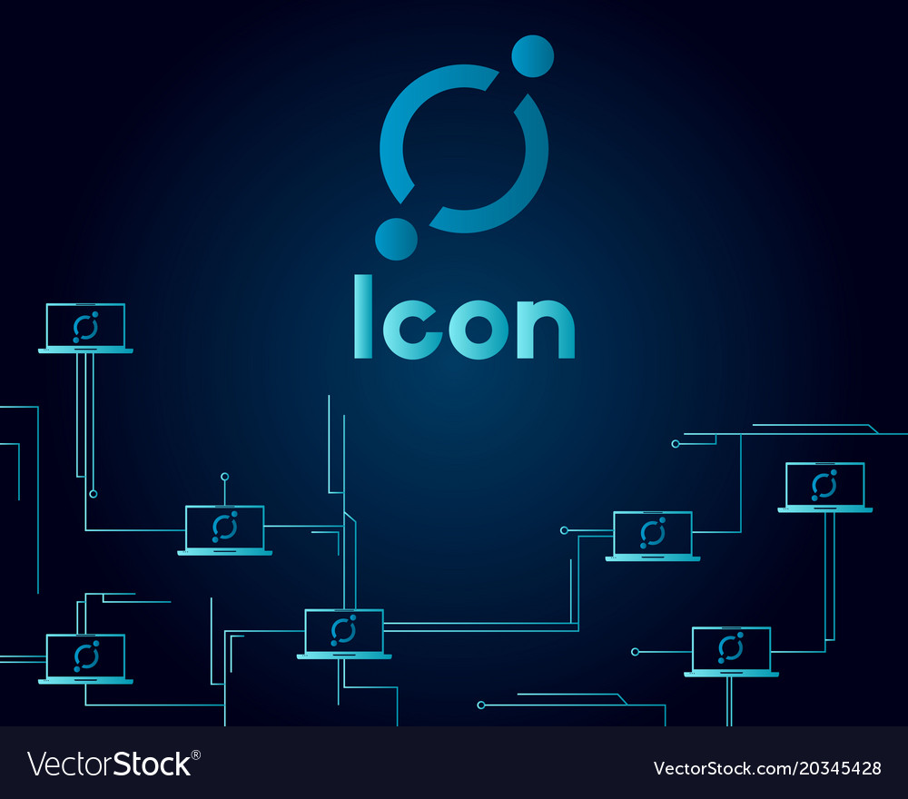 Cryptocurrency icon circuit on dark background