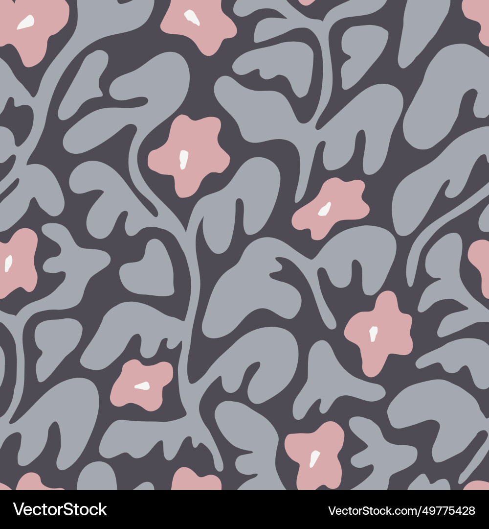 Doodle flower seamless pattern Royalty Free Vector Image