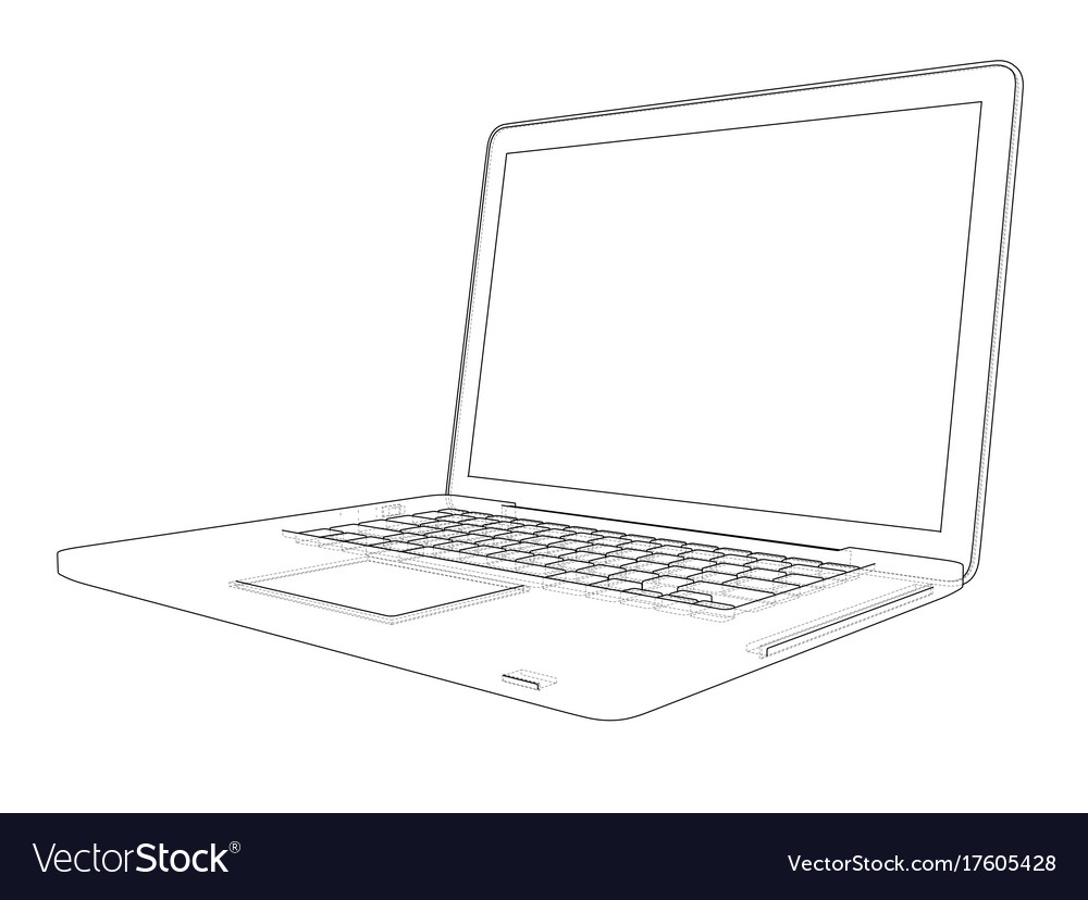 Laptop sketch Royalty Free Vector Image - VectorStock