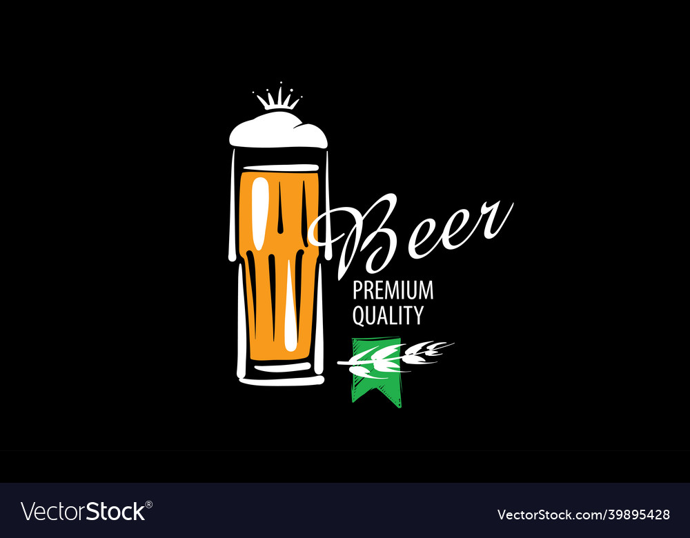 Logo with a drawn beer mug on black