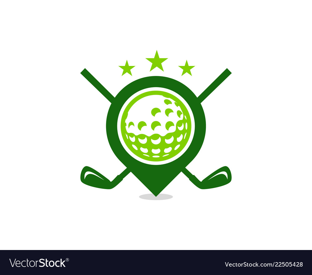 Marker golf logo icon design Royalty Free Vector Image