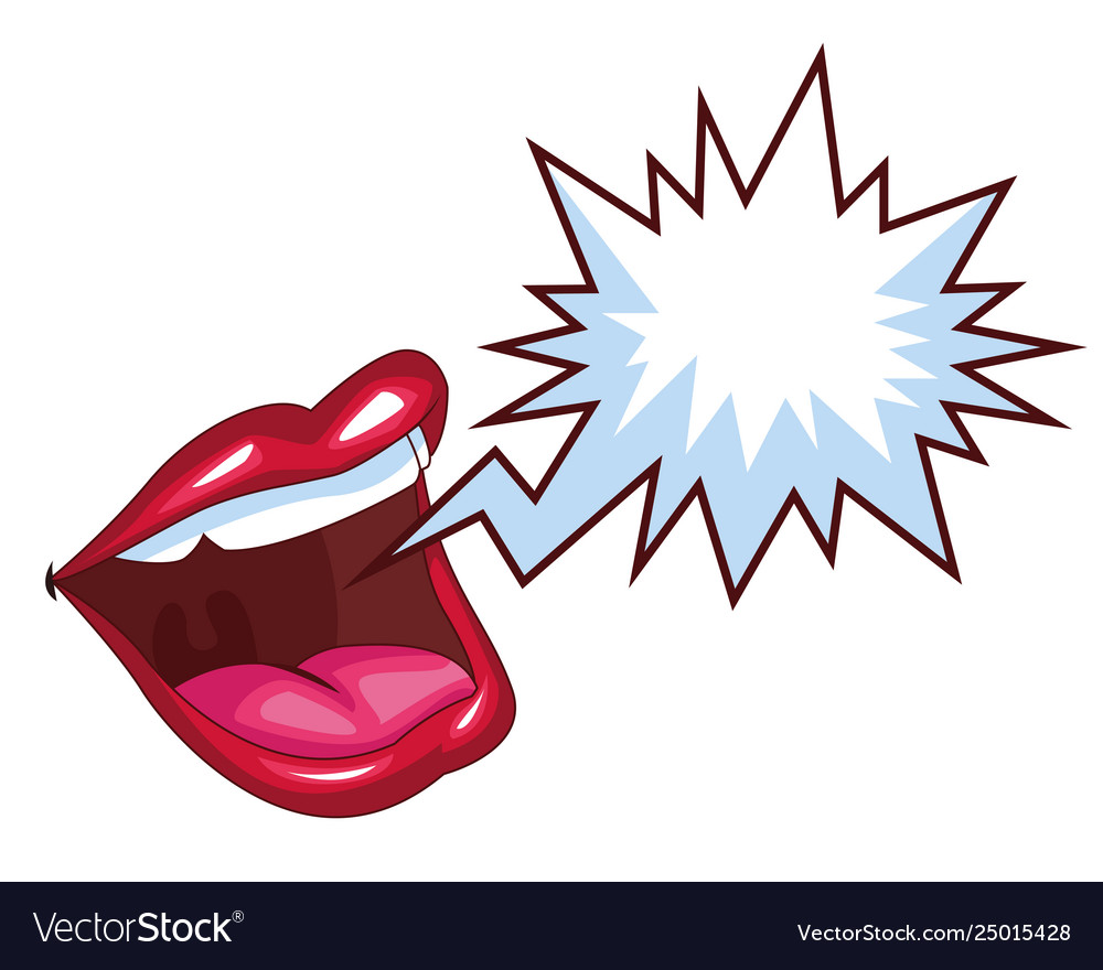 Mouth with speech bubble Royalty Free Vector Image