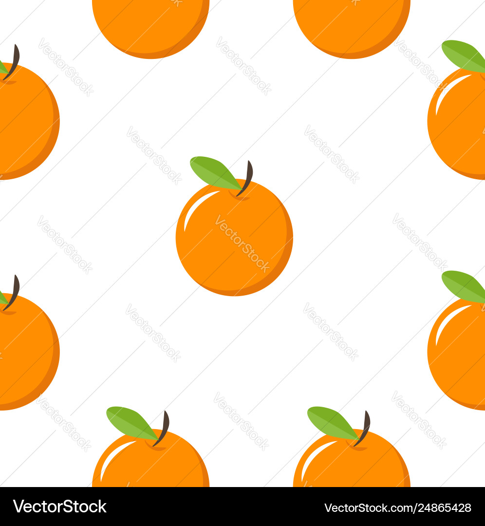 Oranges fruit seamless pattern Royalty Free Vector Image