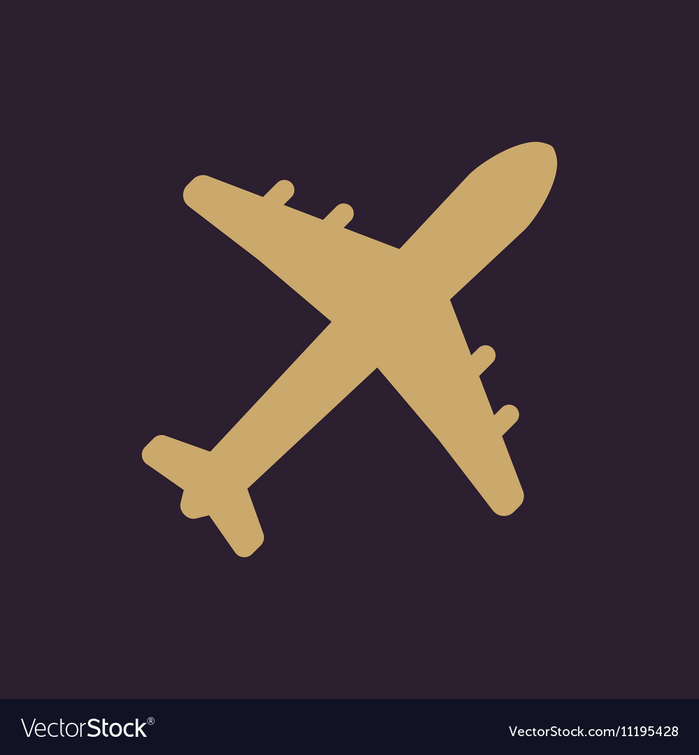 Plane icon travel symbol flat