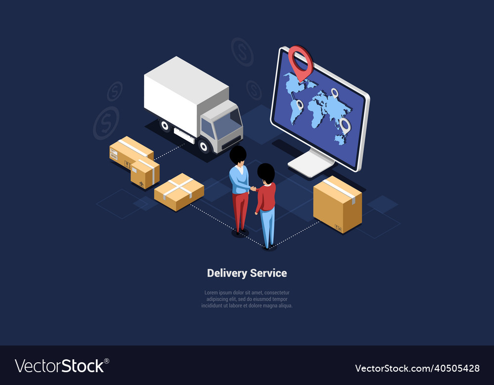 Products delivery service concept Royalty Free Vector Image