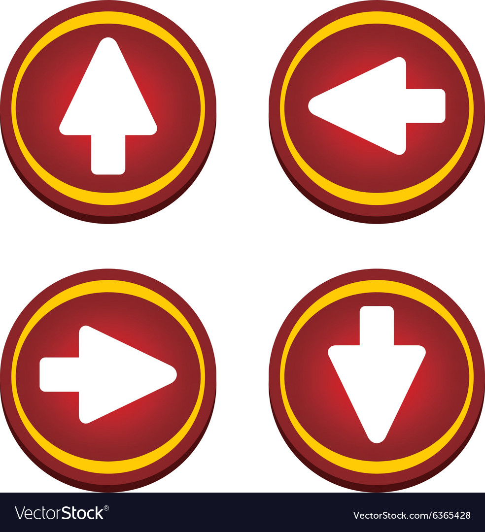 Red glossy arrow button