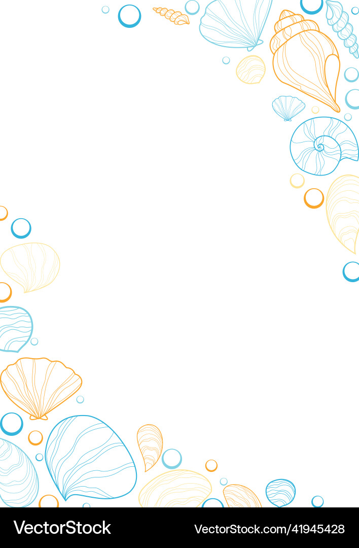 Seashell doodle with bubble frame Royalty Free Vector Image
