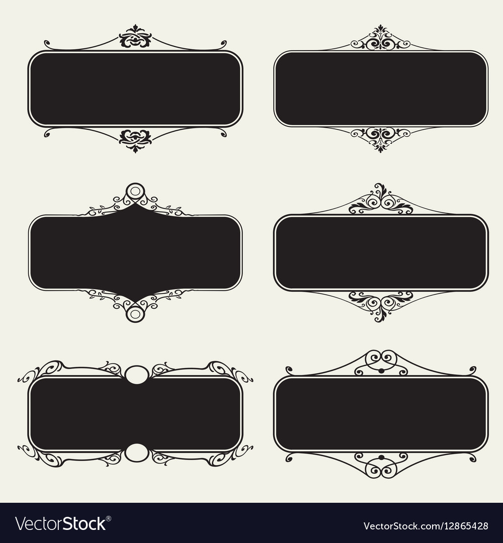 Set of calligraphic frames Royalty Free Vector Image