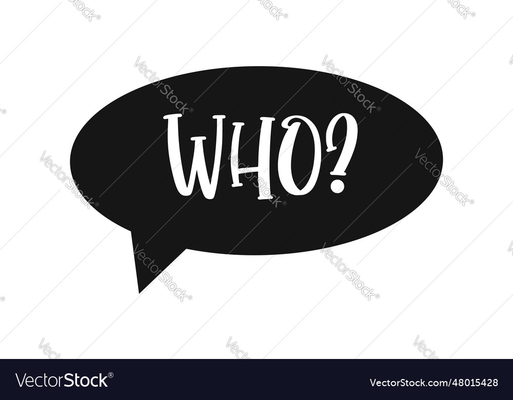 Speech bubble with who question faq icon isolated vector image Speech bubble with who question faq icon isolated