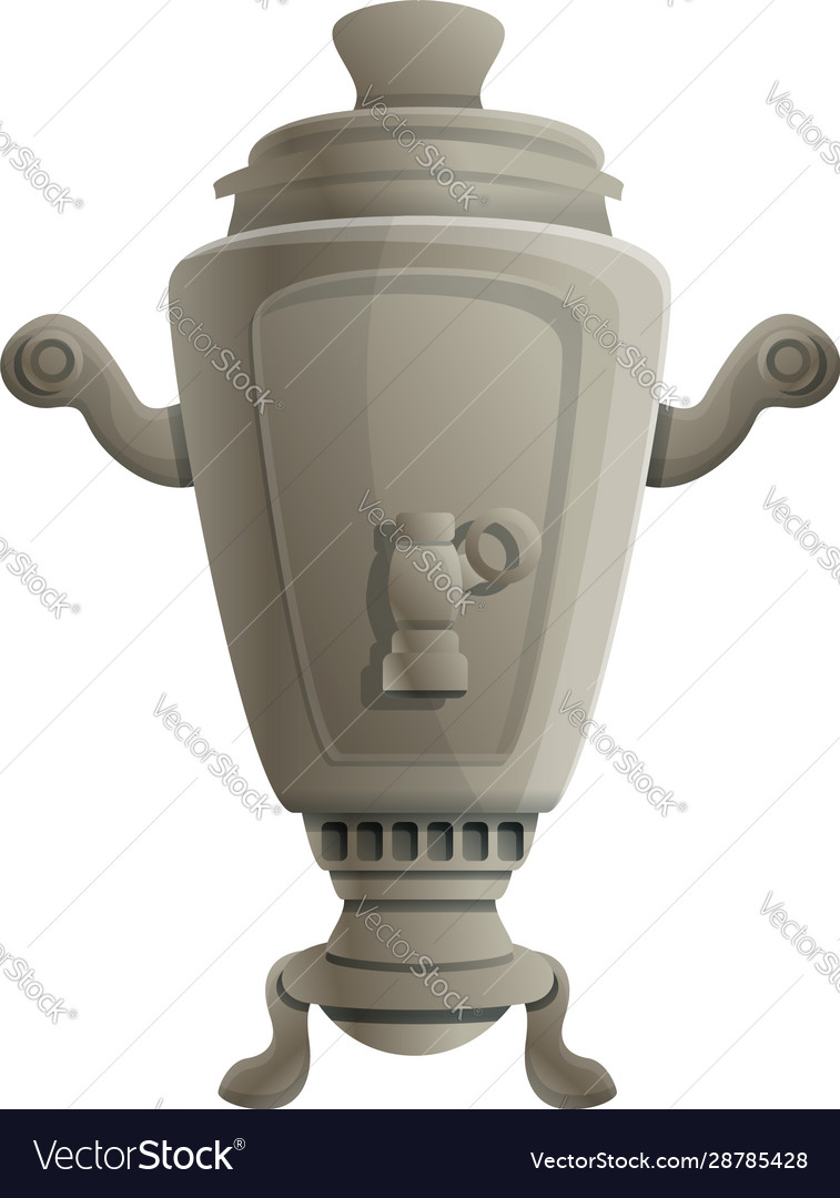 Steel samovar icon cartoon style Royalty Free Vector Image