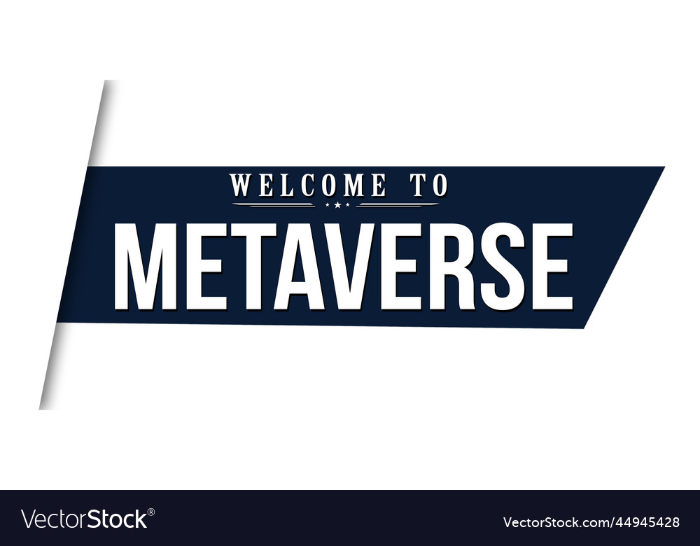 Welcome to metaverse ribbon or banner design