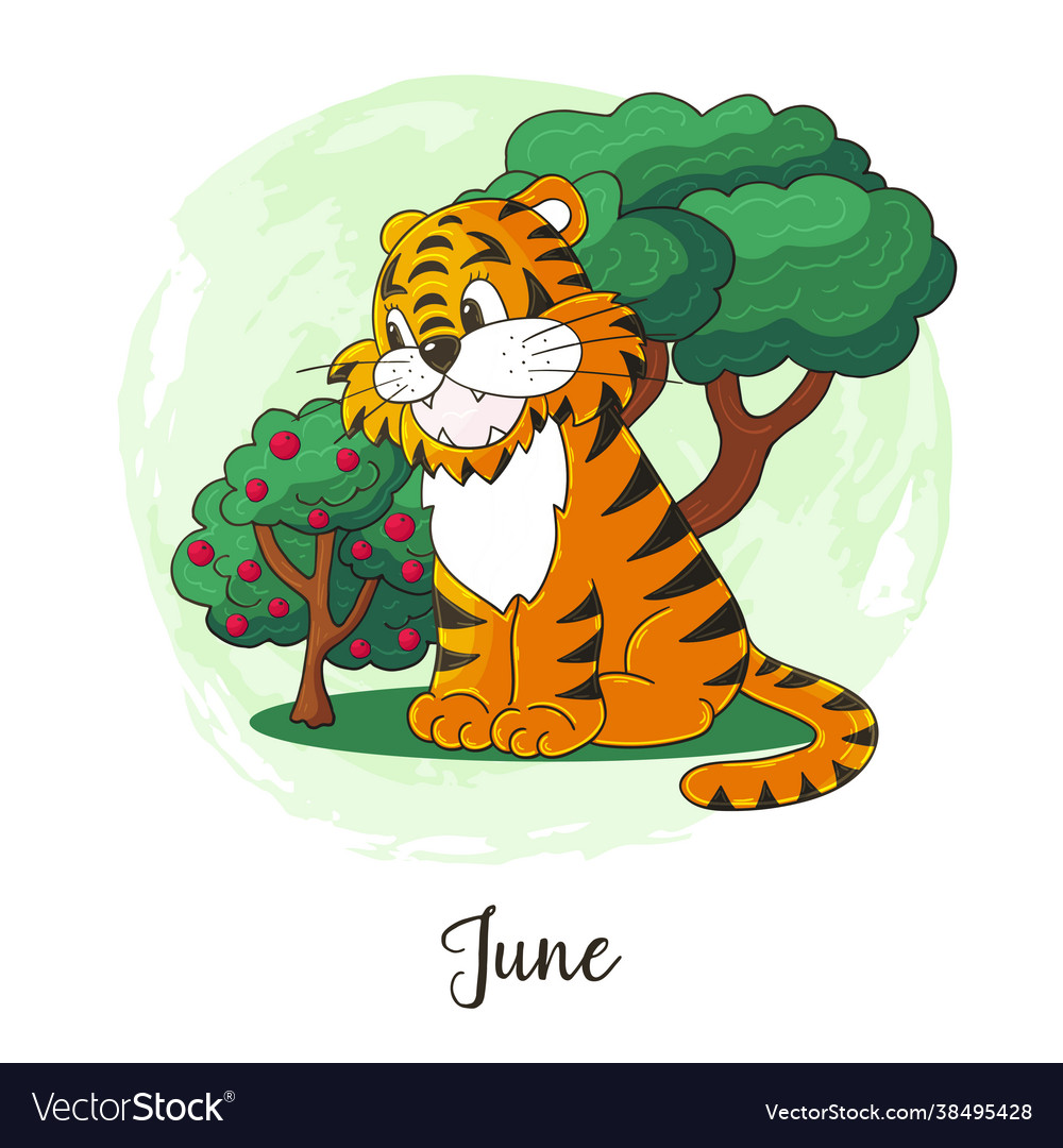 Year 2022 symbol for calendar decoration june Vector Image