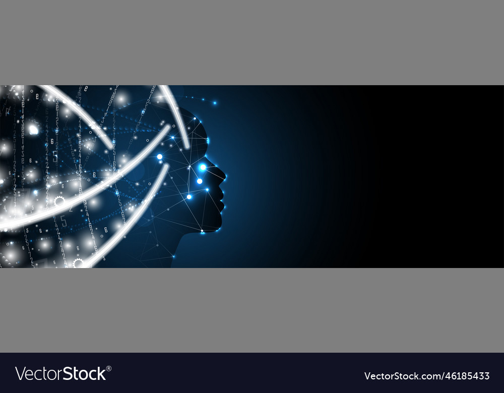 Artificial intelligence technology web background vector image Artificial intelligence technology web background