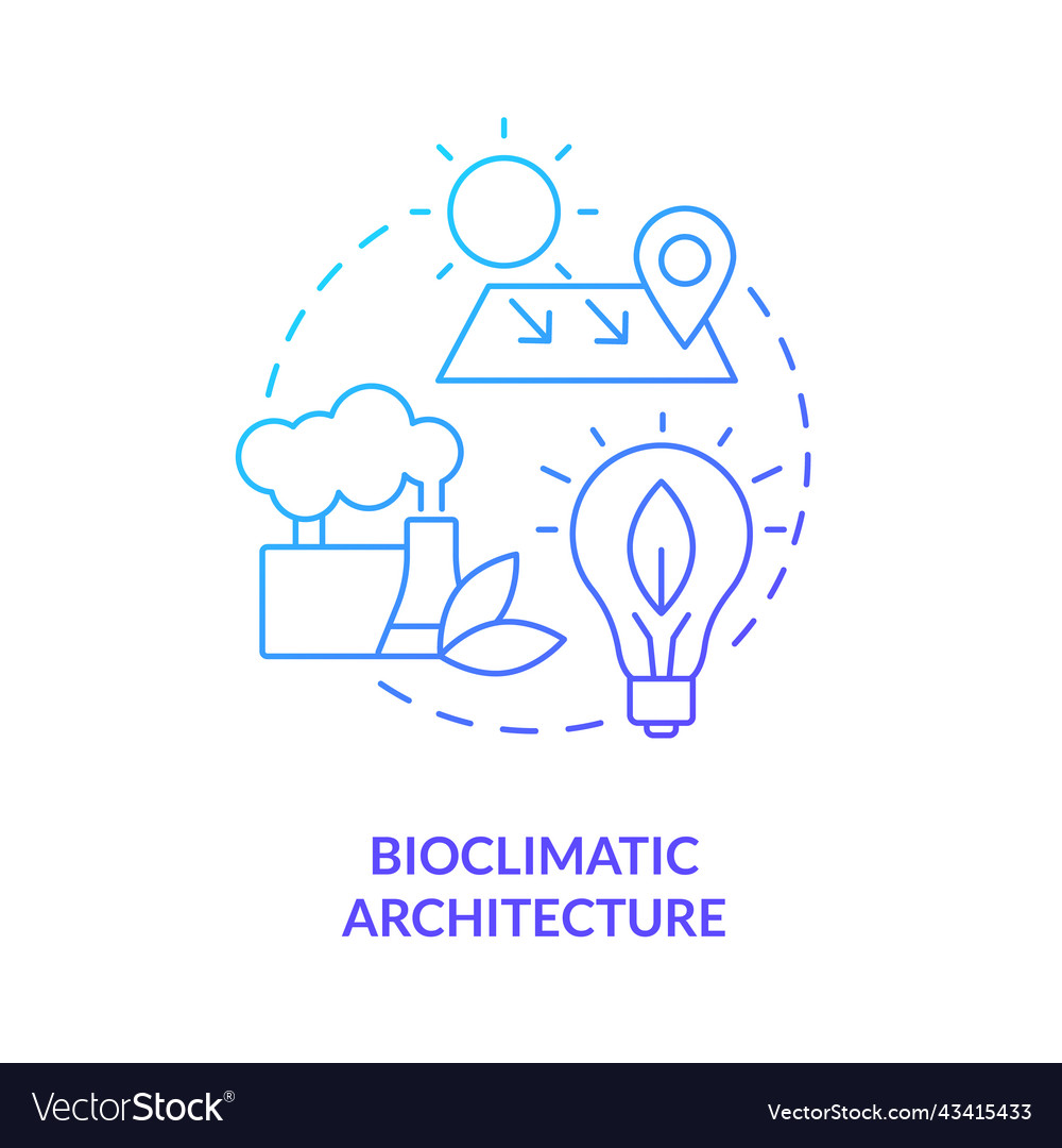 Bioclimatic architecture blue gradient concept Vector Image