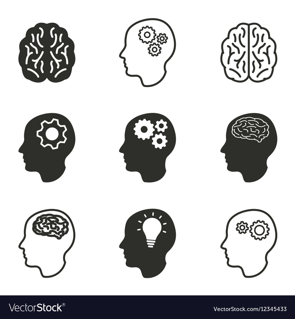 Brain icon set Royalty Free Vector Image - VectorStock