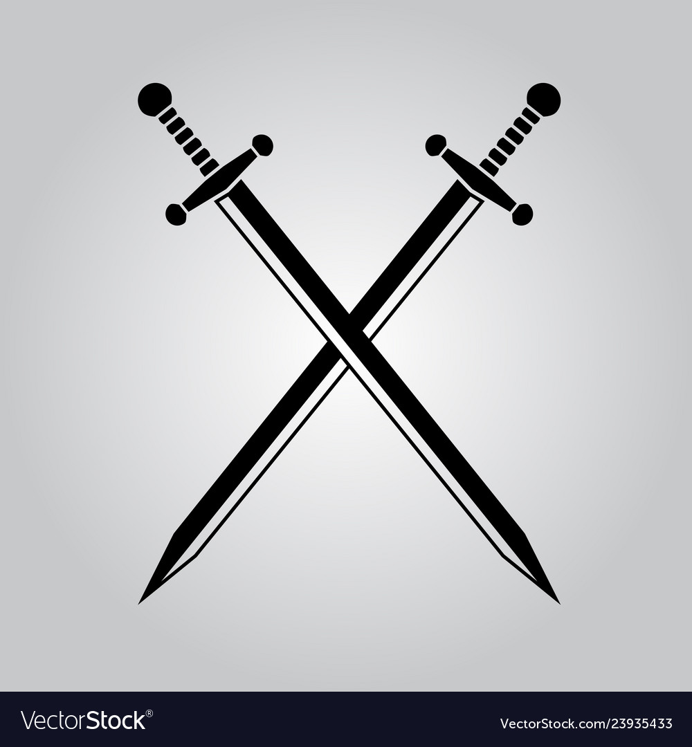 Crossed swords Royalty Free Vector Image - VectorStock