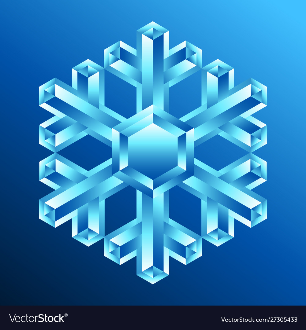 Crystal snowflake vector image Crystal snowflake