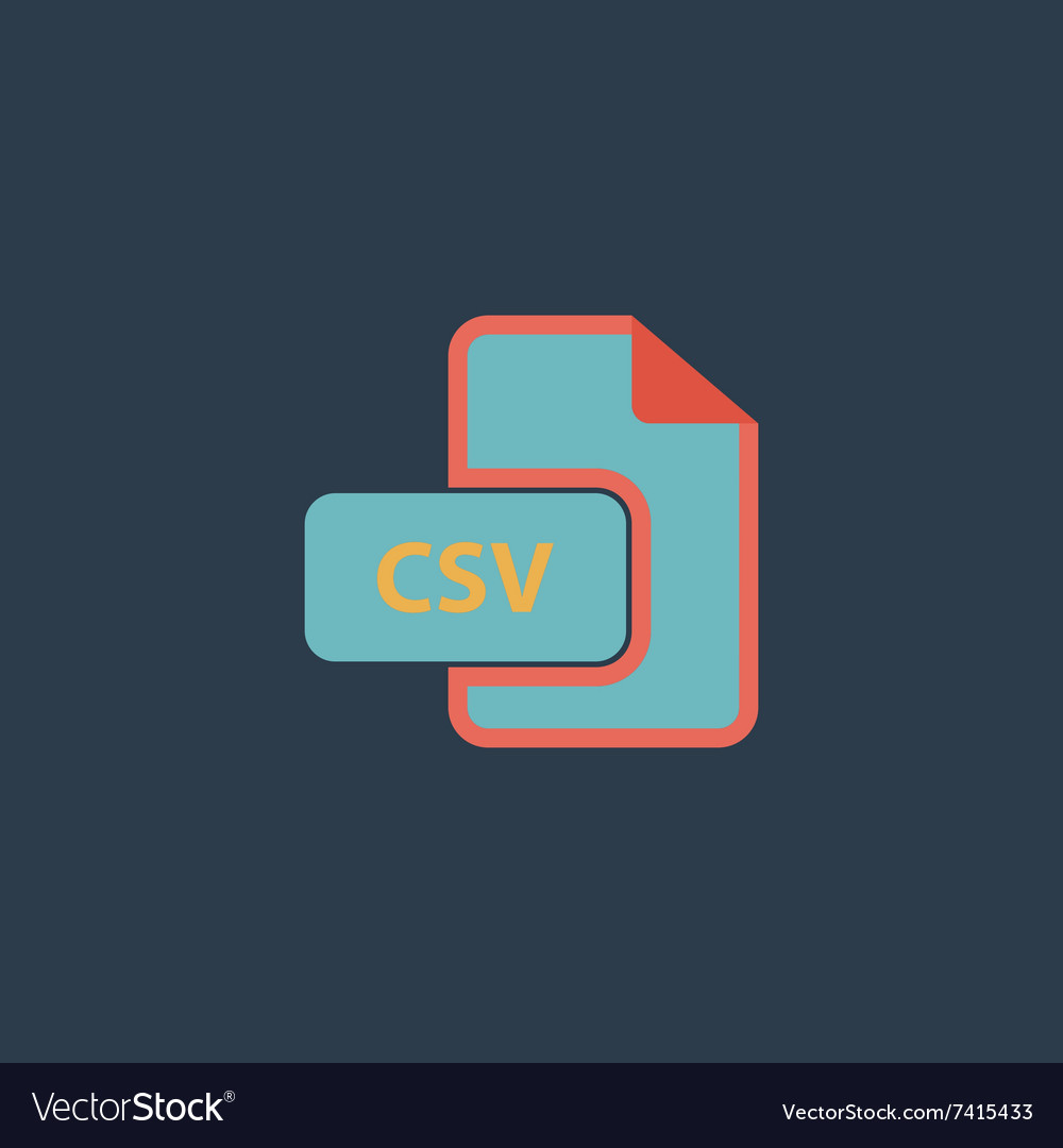 Csv extension text file type icon