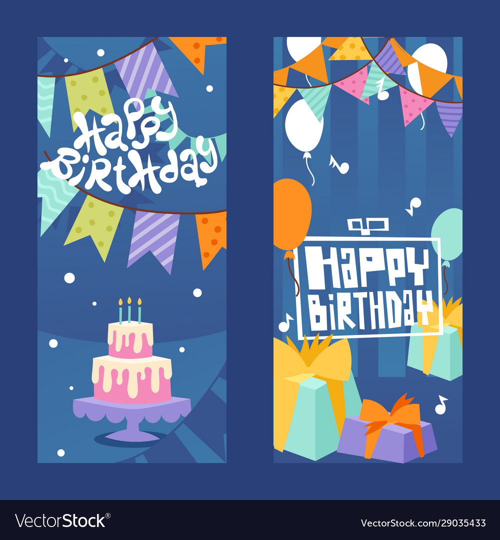 Happy birthday typographic banner Royalty Free Vector Image